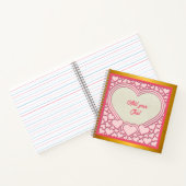 Carnet Élégant Heureuse Sainte-Valentin de coeur rose élé (Intérieur)