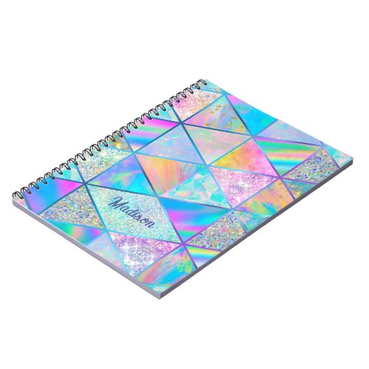 Carnet Elégant hologramme girly coloré sketchbook (Côté gauche)