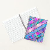 Carnet élégant holographique chic rose bleu (Intérieur)