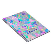 Carnet Elégant holographique tendance faux argent géométr (Côté Droit)