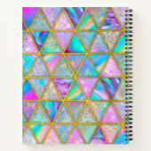 Carnet Elégant holographique tendance faux or géométrique (Dos)