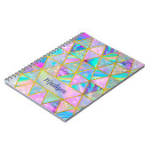 Carnet Elégant holographique tendance faux or géométrique (Côté gauche)