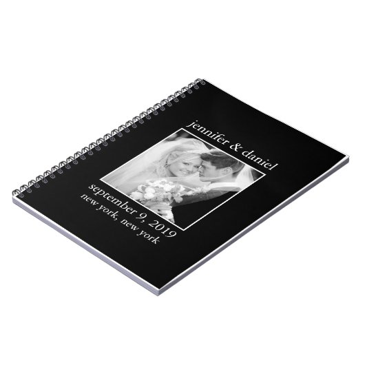 Carnet Élégant invité Mariage noir et blanc Connexion Liv (Côté gauche)