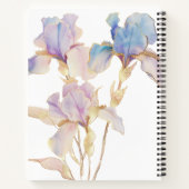 Carnet Elégant Iris aquarelle Floral (Dos)