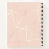 Carnet Elégant joli rose or et rose roux géométrique (Dos)