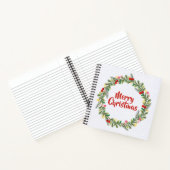 Carnet Élégant Joyeux Noël Floral | Ordinateur portable (Intérieur)