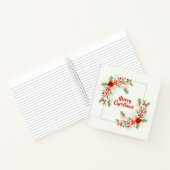 Carnet Élégant Joyeux Noël Floral | Ordinateur portable (Intérieur)