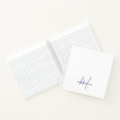 Carnet Élégant Lavande Blanche moderne Monogramme de scri (Intérieur)