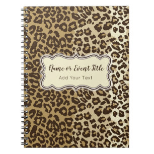 Carnet Elegant Leopard Motif Personnaliser Nom et événeme