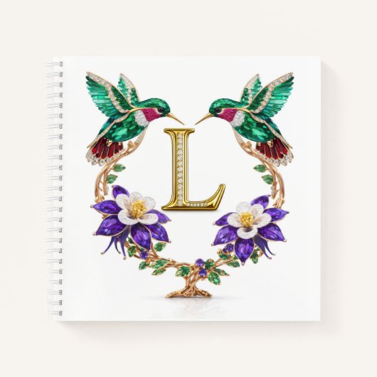 Carnet Elegant Letter L Wedding Planner Hummingbird  (Devant)
