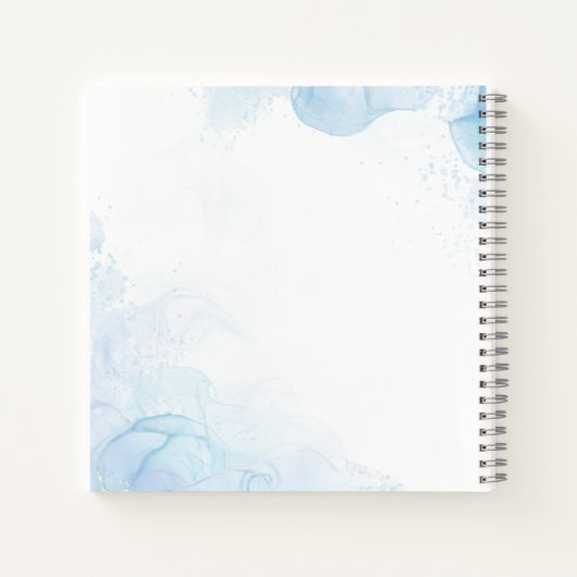 Carnet Elegant light blue custom Name  (Dos)