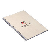 Carnet Elégant lin beige & stand dans le logo (Côté Droit)