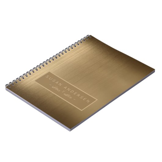 Carnet Élégant look métallique en cuivre brossé professio (Côté gauche)