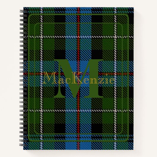 Carnet Élégant MacKenzie Clan Tartan Monogramme (Devant)