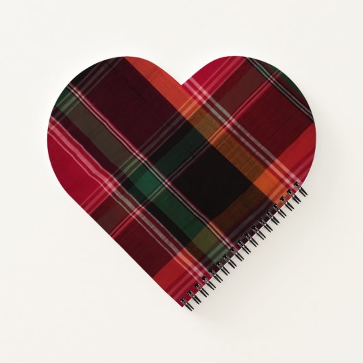 Carnet Élégant Madras élégant Motif Plaid Monogramme (Dos)