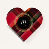 Carnet Élégant Madras élégant Motif Plaid Monogramme (Devant)