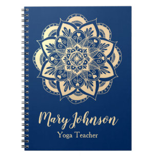 Carnet Elégant Maître de Yoga Mandala Gold Blue