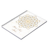Carnet Elégant Mandala d'or et blanc (Côté gauche)