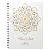 Carnet Elégant Mandala d'or et blanc (Devant)