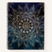 Carnet Elégant Mandala Gold Blue Galaxy (Devant)