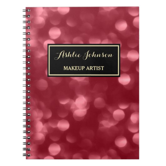 Carnet Elégant maquilleur Glamour Red Luxe Bokeh (Devant)