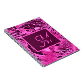 Carnet Élégant marbre rose audacieux Monogramme Typograph (Côté Droit)