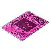 Carnet Élégant marbre rose audacieux Monogramme Typograph (Côté gauche)