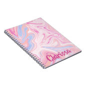 Carnet Elégant marbre rose pastel bleu orange (Côté Droit)