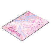 Carnet Elégant marbre rose pastel bleu orange (Côté gauche)
