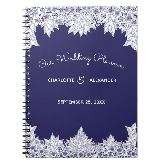 Carnet Elégant Mariage bleu blanc (Devant)