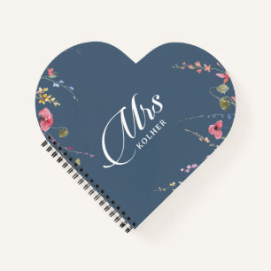 Carnet Élégant Mariage Floral Calligraphie Botanique