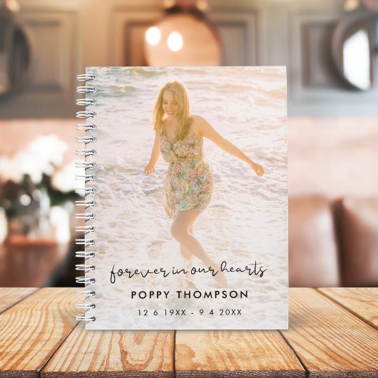 Carnet Elégant Memorial Photo Chic Funeral Guest Book