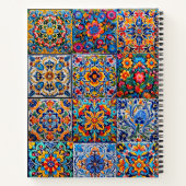 Carnet Élégant mexicain talavera rouge carreaux jaune mon (Dos)