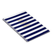 Carnet Elégant minimal Navy Bleu et Blancs (Côté Droit)