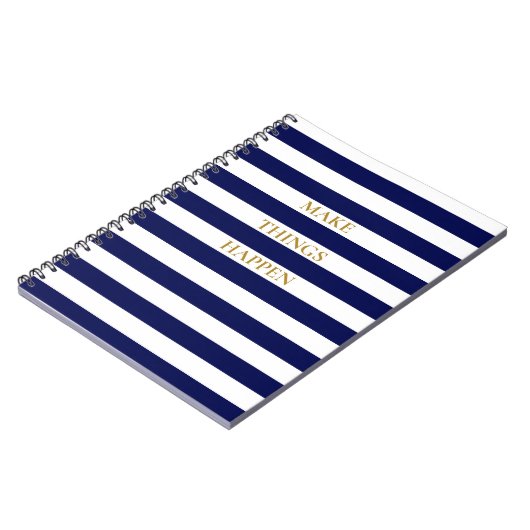 Carnet Elégant minimal Navy Bleu et Blancs (Côté gauche)
