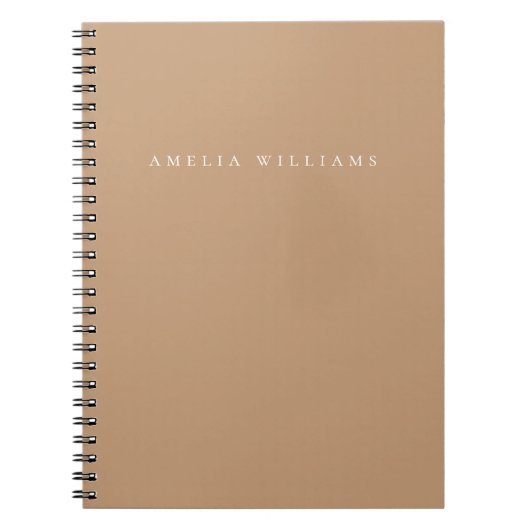 Carnet Elegant Minimalist Tan Monogram (Devant)