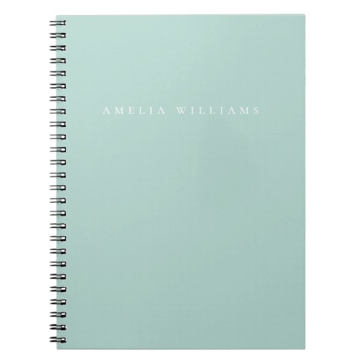 Carnet Elegant Minimalist Turquoise Monogram (Devant)