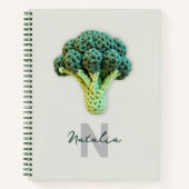 Carnet Élégant minimaliste Crochet Broccoli Nom (Devant)