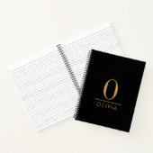 Carnet Élégant minimaliste Or moderne Monogramme Noir (Intérieur)