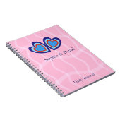 Carnet Élégant Minimaliste Rayures et Cœurs  (Côté Droit)