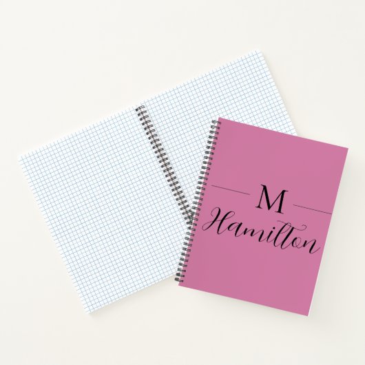Carnet Élégant minimaliste rose profond Nom (Intérieur)
