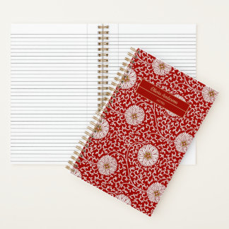 Carnet Élégant modèle chinois personnalisé rouge or Flora