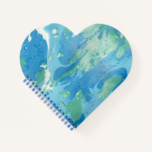 Carnet Elégant moderne Abstrait Modèle bleu vert (Devant)