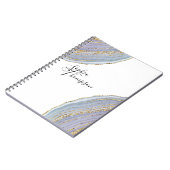 Carnet élégant moderne d'agate de Geode de lavande (Côté gauche)