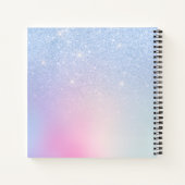 Carnet Elégant moderne design ombre bleu parties scintill (Dos)