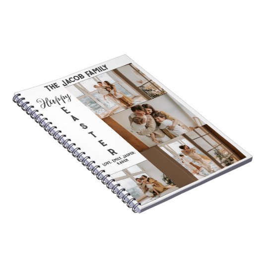Carnet élégant moderne Pâques, famille cinq photo collage (Côté Droit)