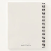 Carnet Élégant Moderne Personnalisé Avec Le Nom Monogramm (Dos)