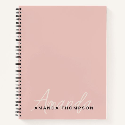 Carnet Élégant Moderne Personnalisé Avec Le Nom Monogramm (Devant)