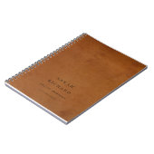 Carnet Élégant Moderne Rustique Tan Tan Texture Cuir Pers (Côté gauche)