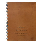 Carnet Élégant Moderne Rustique Tan Tan Texture Cuir Pers (Devant)